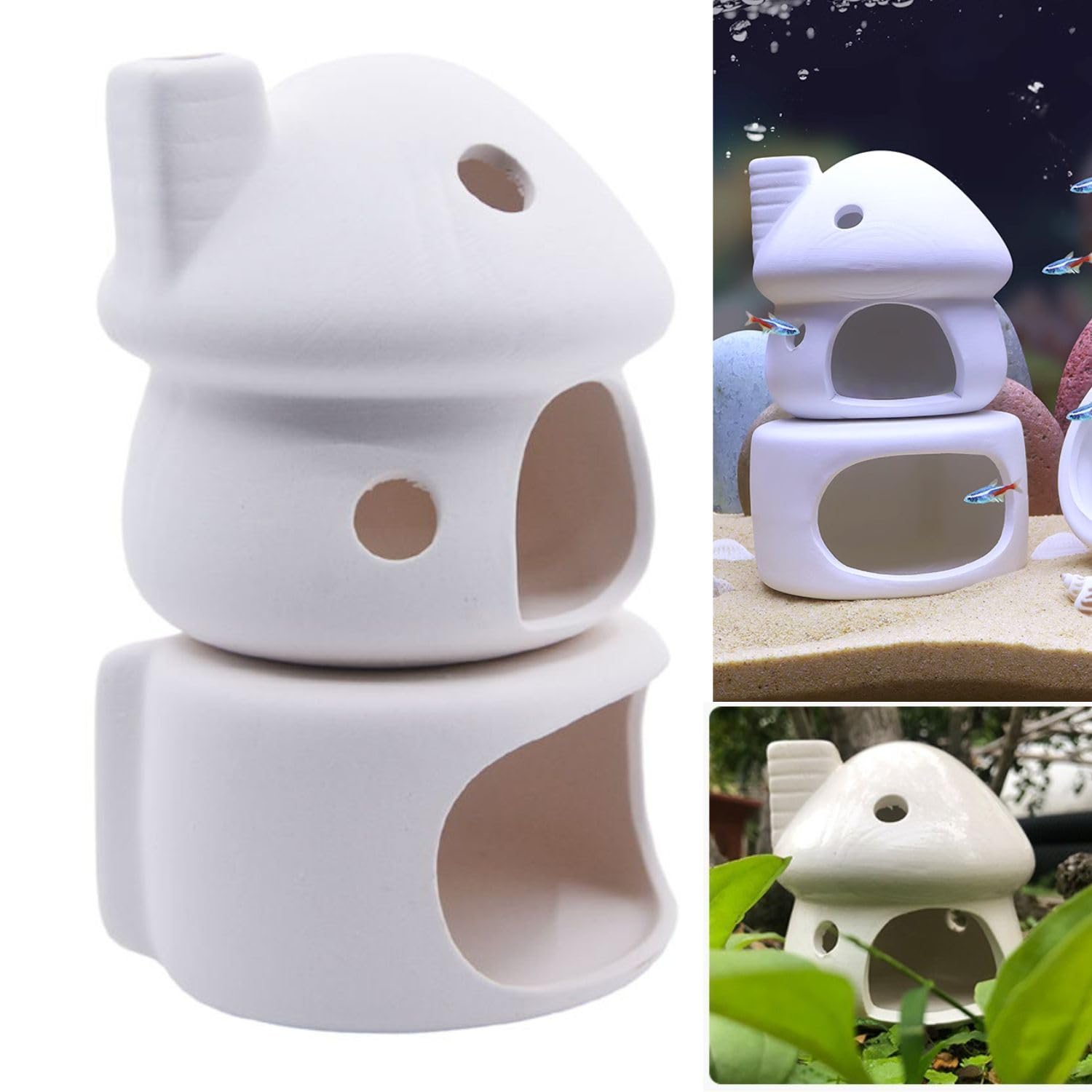 Ceramic Mushroom Hideout Cave for Hamsters