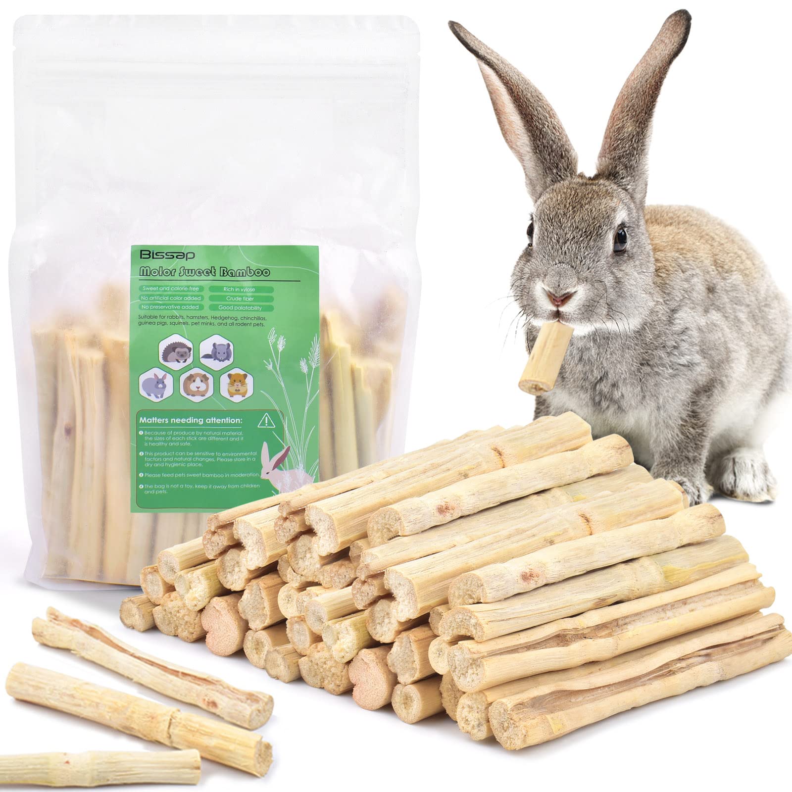 Sweet Bamboo Chew Sticks for Rabbits & Guinea Pigs - 700g for small pets from Burrowly.