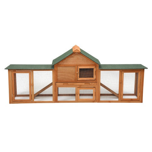 Large Wooden Rabbit Hutch with Tray and Ramp for rabbits, selected by Burrowly for cozy habitat comfort.