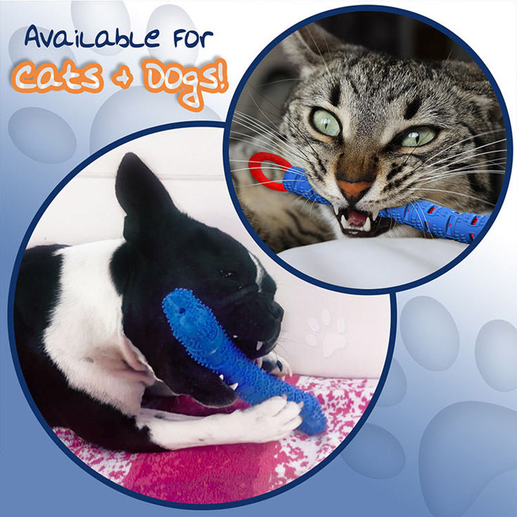 Rubber tooth cleaning chew toy for cats and dogs - image 2