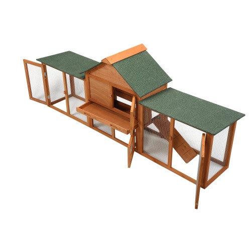 Large Wooden Rabbit Hutch with Tray and Ramp for rabbits from Burrowly small pet supplies.