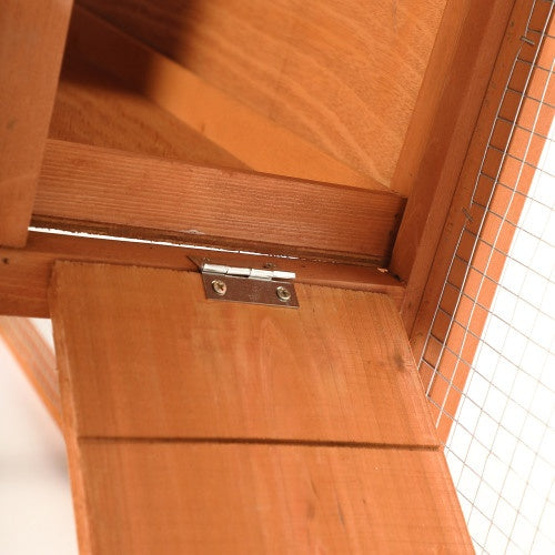 Large Wooden Rabbit Hutch with Tray and Ramp for rabbits from Burrowly small pet supplies.