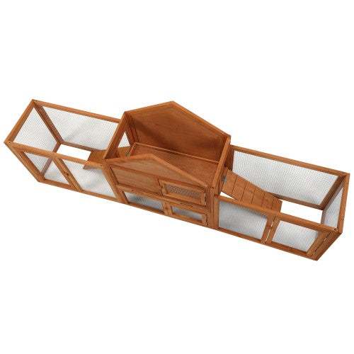 Large Wooden Rabbit Hutch with Tray and Ramp for rabbits from Burrowly small pet supplies.