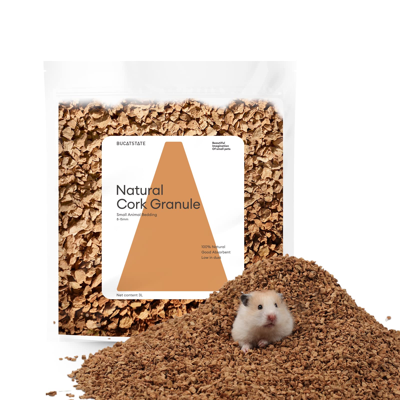 Natural Cork Hamster Bedding & Litter - 3L