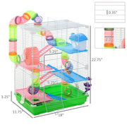 5-Tier Hamster Cage with Tunnels, Wheel & Bottle