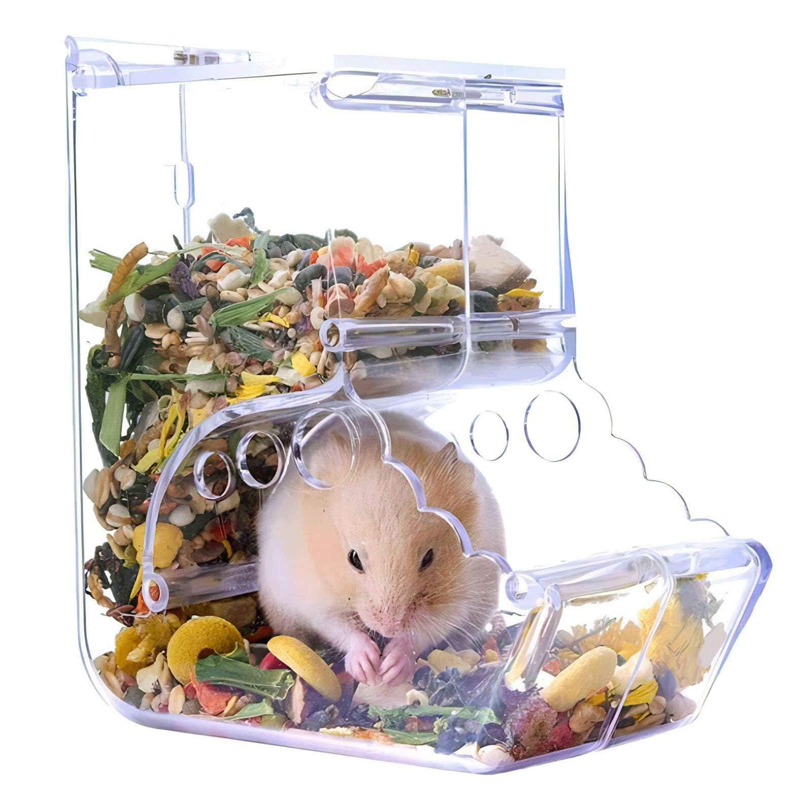 Acrylic Auto Feeder Bowl for Hamsters & Small Pets - 400ml for hamsters, guinea pigs, rats and mice from Burrowly small 