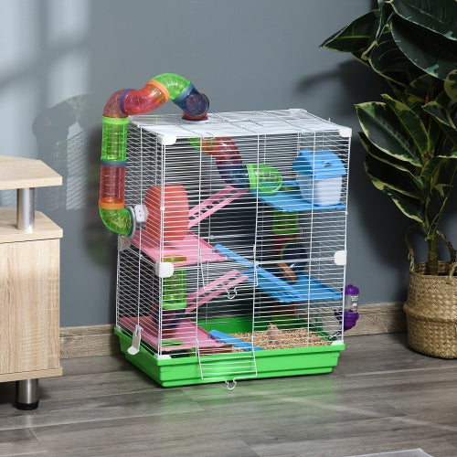 5-Tier Hamster Cage with Tunnels, Wheel & Bottle