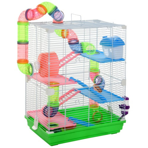 5-Tier Hamster Cage with Tunnels, Wheel & Bottle