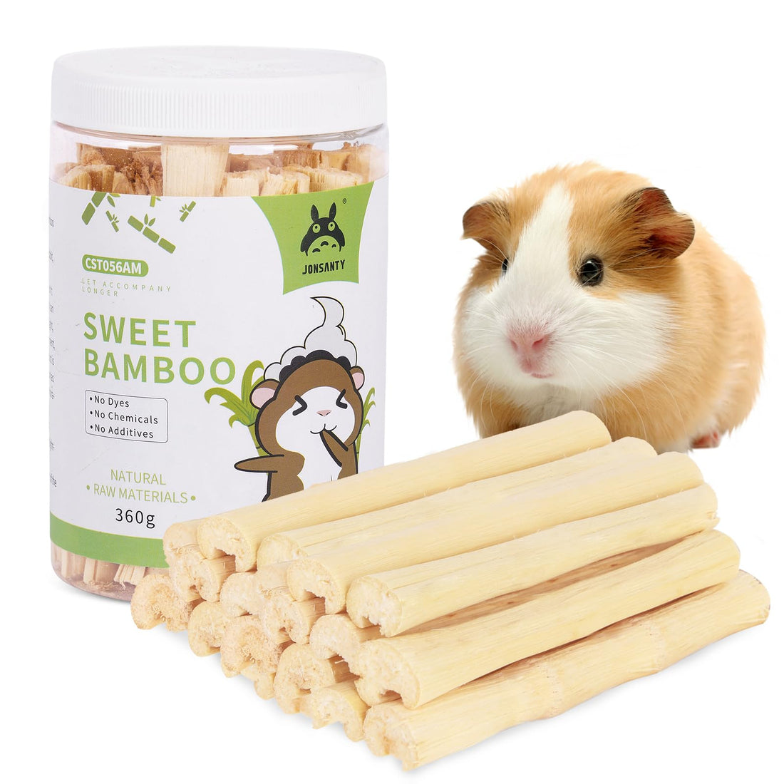 Natural Bamboo Chew Sticks for Small Pets - 330g for hamsters, guinea pigs, rabbits from Burrowly small pet supplies.