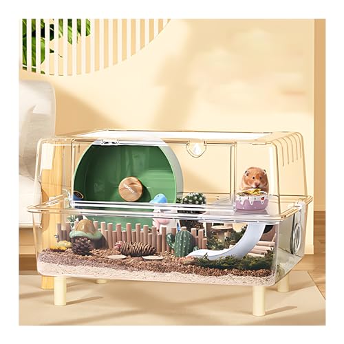 Large 2-Floor Acrylic Small Animal Cage for Rats & Guinea Pigs