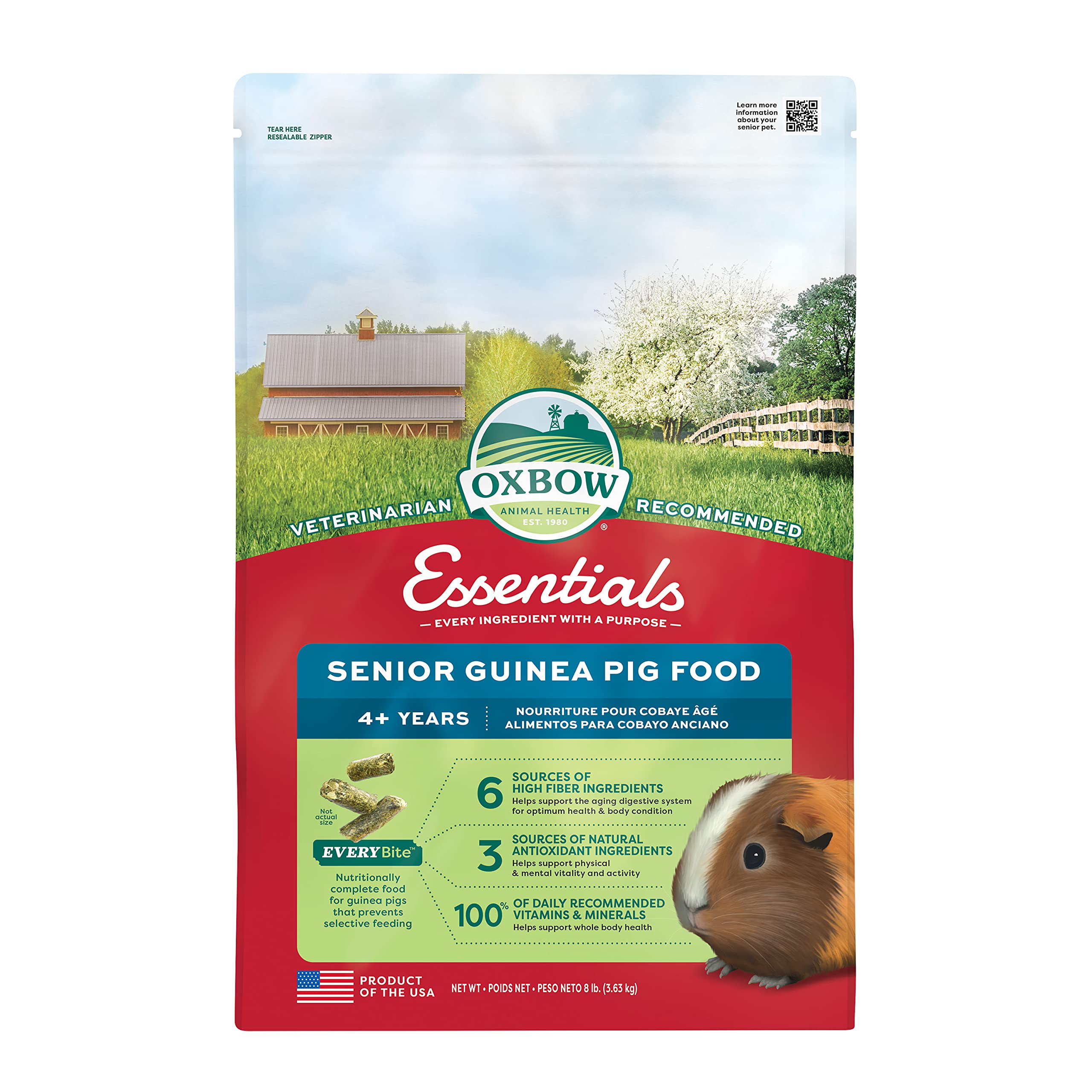 Oxbow Essentials Senior Guinea Pig Food - 8 lb for guinea pigs, selected by Burrowly for feeding routines.