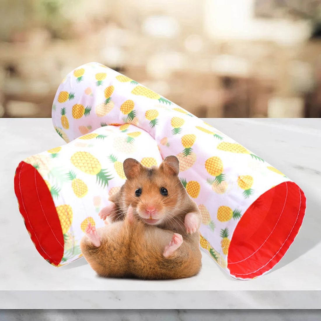 Small Guinea Pig Hamster Toy Tubes Tunnels Hamster Cage House Hideout Cozy