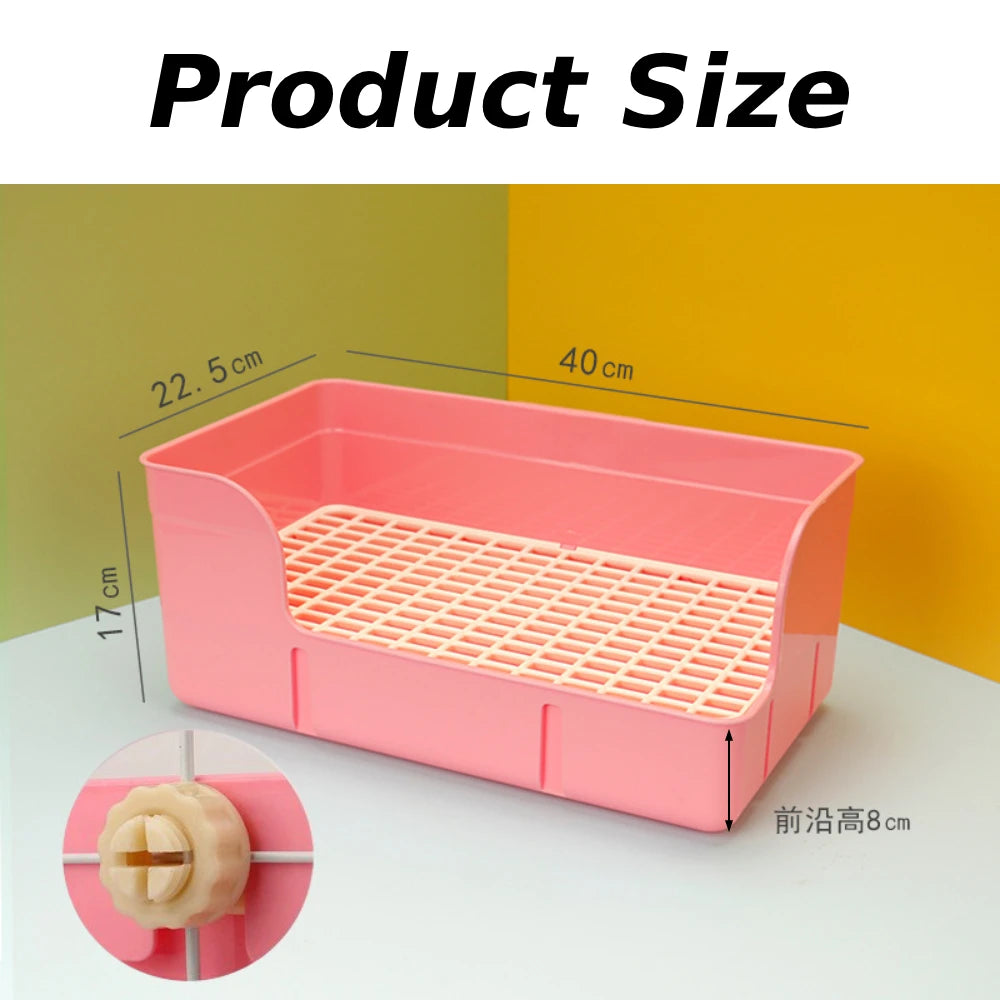 Anti splash rabbit litter box for small pet habitat cleaning from Burrowly.