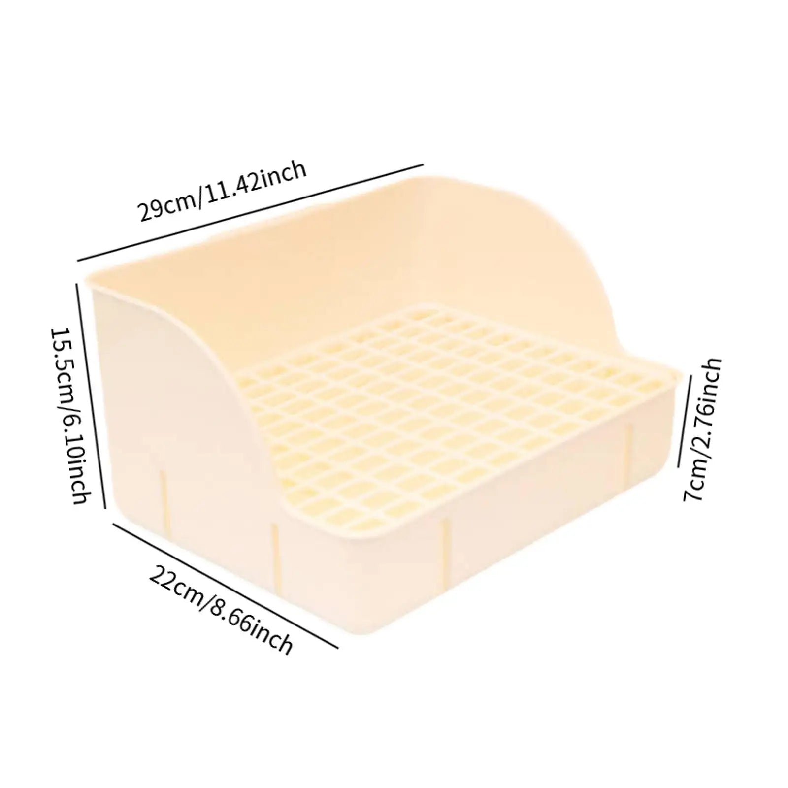 Bunny Corner Potty Trainer Tray for rabbits, ferrets, hamsters, and guinea pigs from Burrowly small pet supplies.