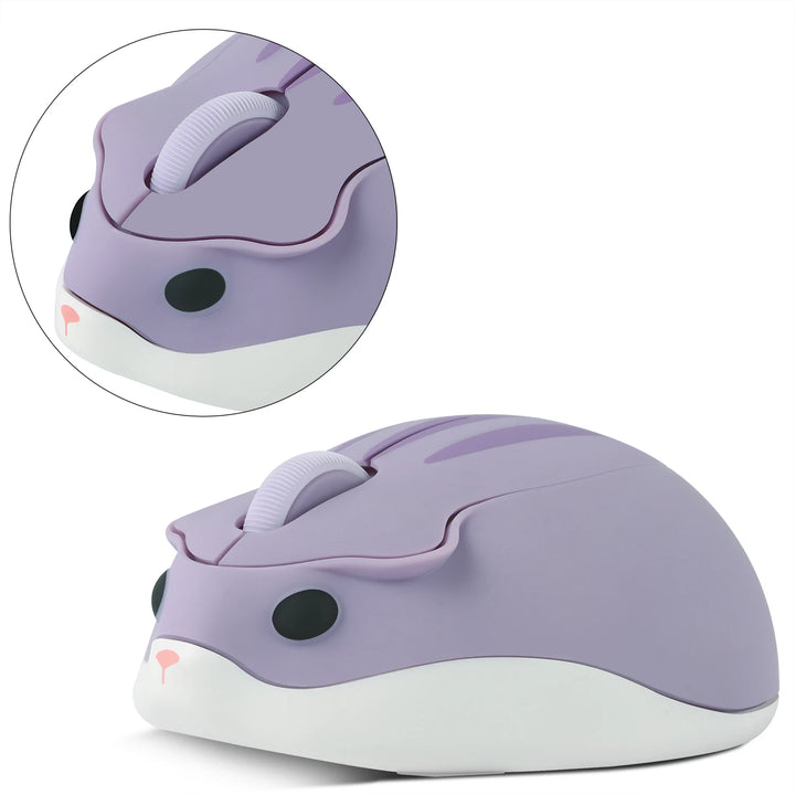 2.4GHz Pink Wireless Mouse 1200DPI Ergonomic Optical USB Mouse Cute Hamster Shape Mice For Kids Laptop PC Gifts with Mouse Pad