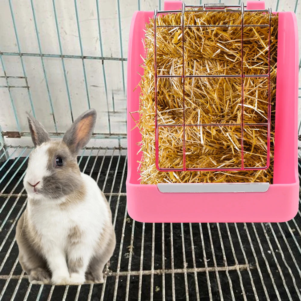 Compact Grass Hay Rack for Small Pets for rabbits, guinea pigs, and chinchillas from Burrowly small pet supplies.
