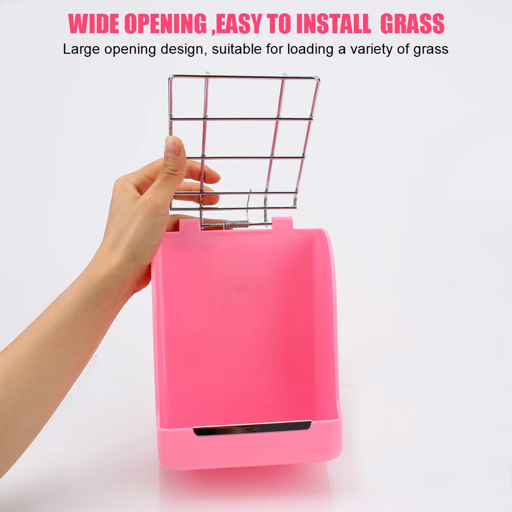 Compact Grass Hay Rack for Small Pets for rabbits, guinea pigs, and chinchillas from Burrowly small pet supplies.