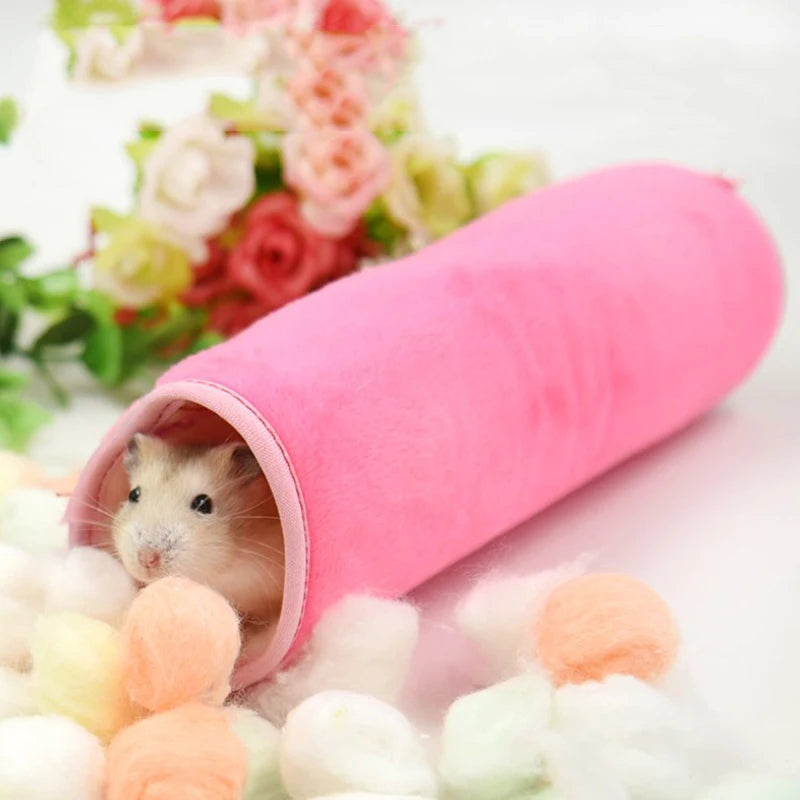Cotton hanging house hammock for hamster and small rodent comfort from Burrowly.