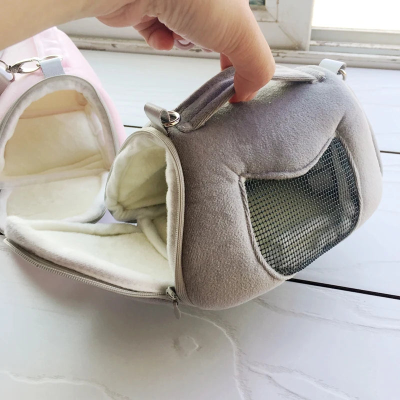 Soft Travel Pouch for Hamsters and Small Pets for hamsters, mice, rats, and gerbils from Burrowly small pet supplies.