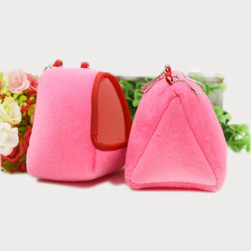 Cotton hanging house hammock for hamster and small rodent comfort from Burrowly.