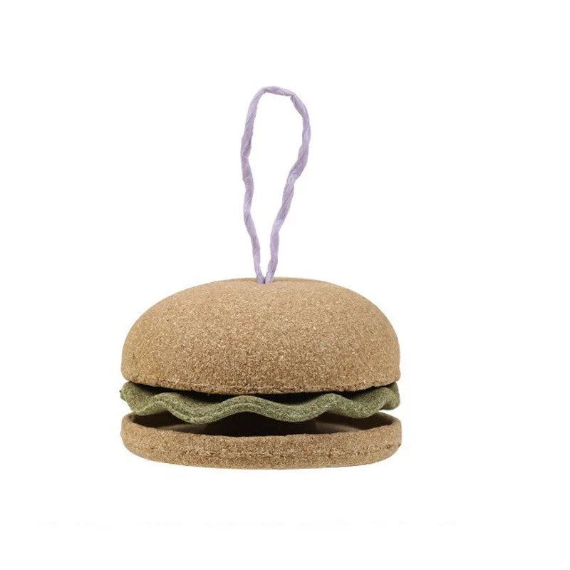 Novel Hamster Molar Burger Snack Multifunctional Ornament Decor for Golden Bear Pet Playground Cute Landscape Small Pet Supplies