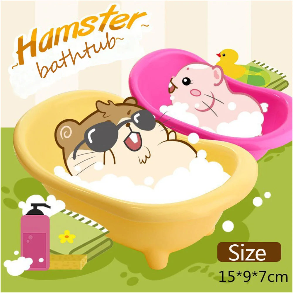 Pet Mouse Bathing Bathtub Plastic Bathtub Hamster Bathing Supplies Toy Little Pet Bathroom Pet Rat Cage Accessories