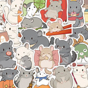 10/30/50pcs Kawaii Cute Cartoon Chinchilla Stickers Funny Creative Graffiti Sticker Skateboard Phone Suitcase Decals Decoration