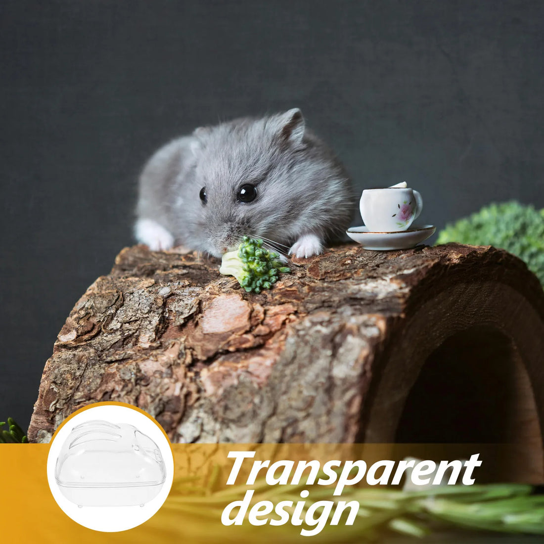Acrylic Hamster Sand Bathtub Compact Hamster Bathroom for Chinchilla Dust