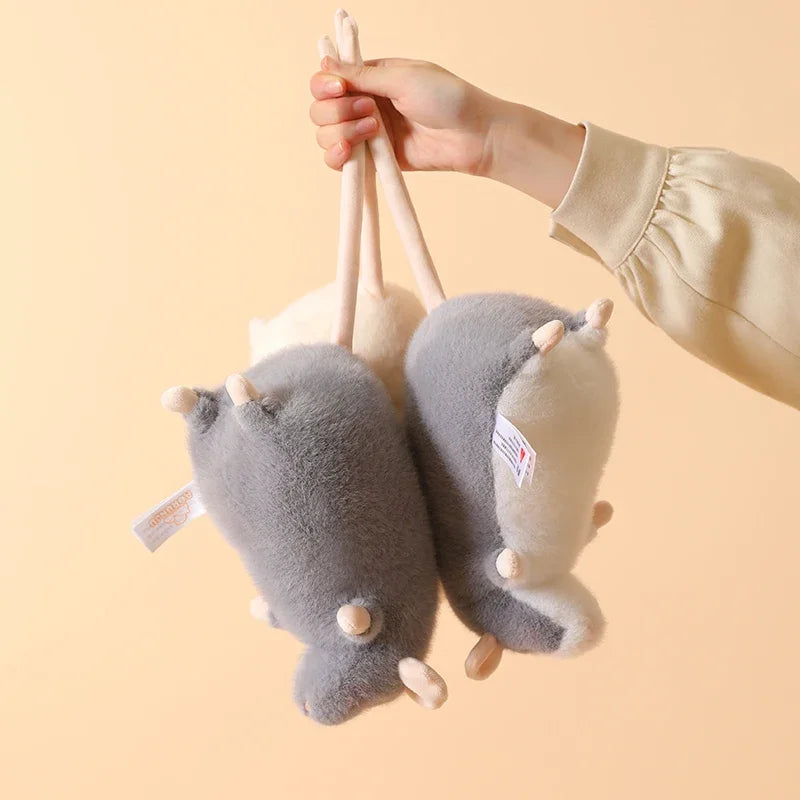 Cute Mouse Plush Toy Soft Furry Grey Pet Fancy Rat Stuffed Animal Doll Kawaii Mouse Plushie Bag Charm Home Decor Birthday Gift