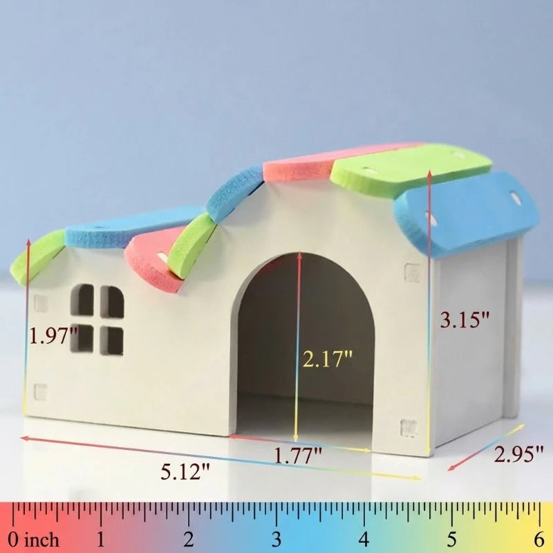 Pastel Hamster Hideout Hut for hamsters, mice, and gerbils from Burrowly small pet supplies.