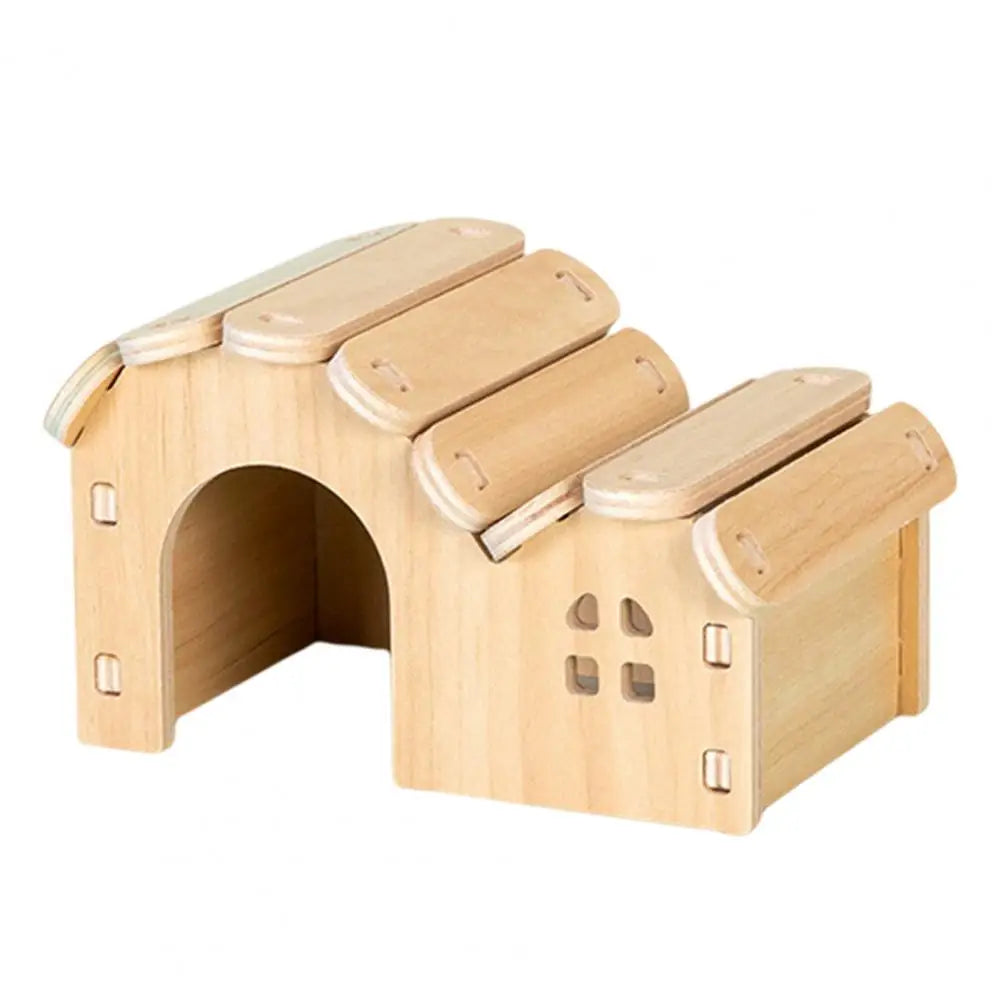 Hamster Wooden Small Villa Swing Seesaw Pet Climbing Play Hut Chews Toy Hamster Sleeping Nest Hide Out Quail Rutin Chicken Toy