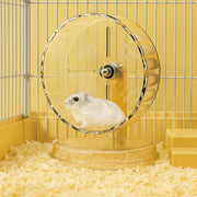 Transparent silent hamster exercise wheel for Burrowly small pet enrichment.