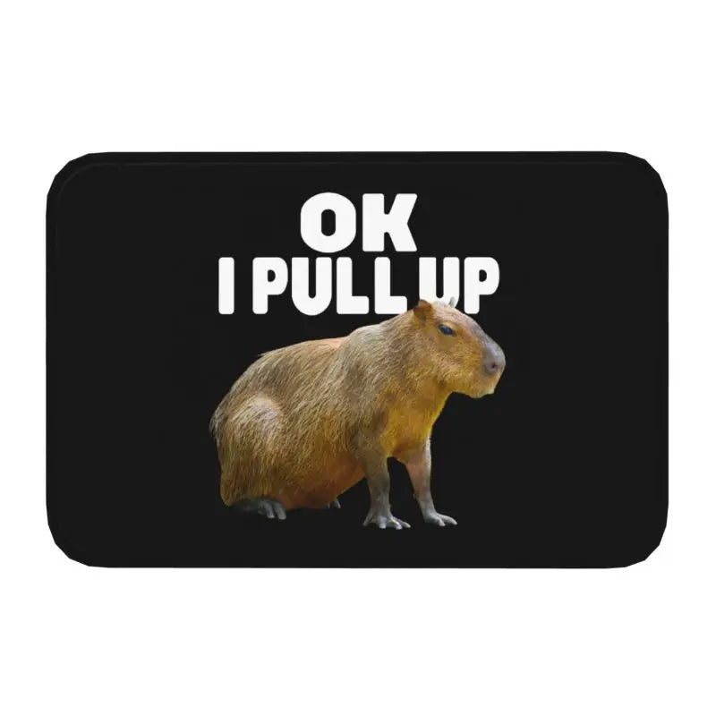 Custom Cute Giant Cavy Capybara Doormat Non-Slip Bathroom Kitchen Mat Living Room Floor Door Entrance Carpet Rug