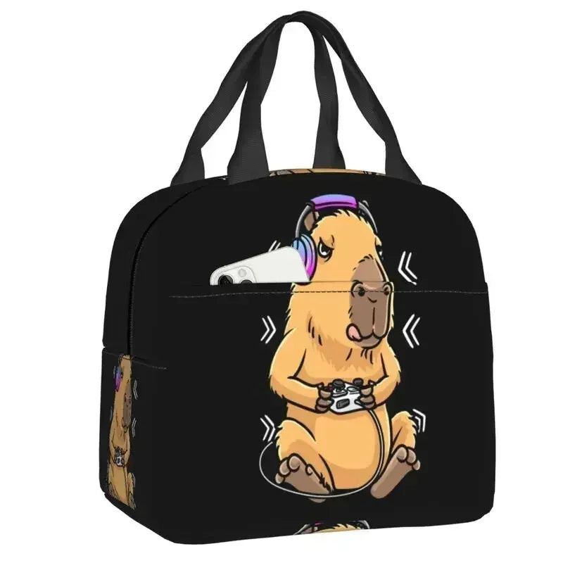 Cute Giant Cavy Capybara Collage Lunch Bag Leakproof Thermal Cooler Insulated Lunch Box For Women Kids Picnic Food Tote Bags