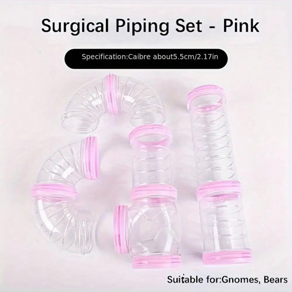 Transparent Small Pet Tunnel Set Diy Connectable Tubes for Hamsters Gnomes