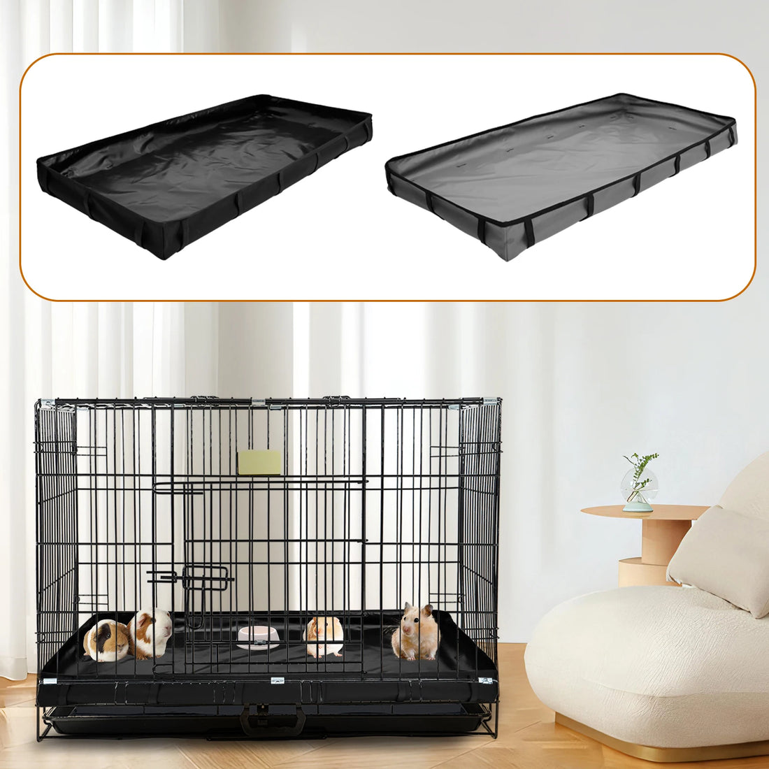 Waterproof Oxford Cage Base Liner for Guinea Pigs for guinea pigs, hamsters, and hedgehogs from Burrowly small pet supplies.