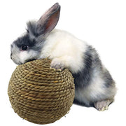 Braided Grass Chew Ball for Small Pets for rabbits, guinea pigs, hamsters, and chinchillas from Burrowly small pet supplies.