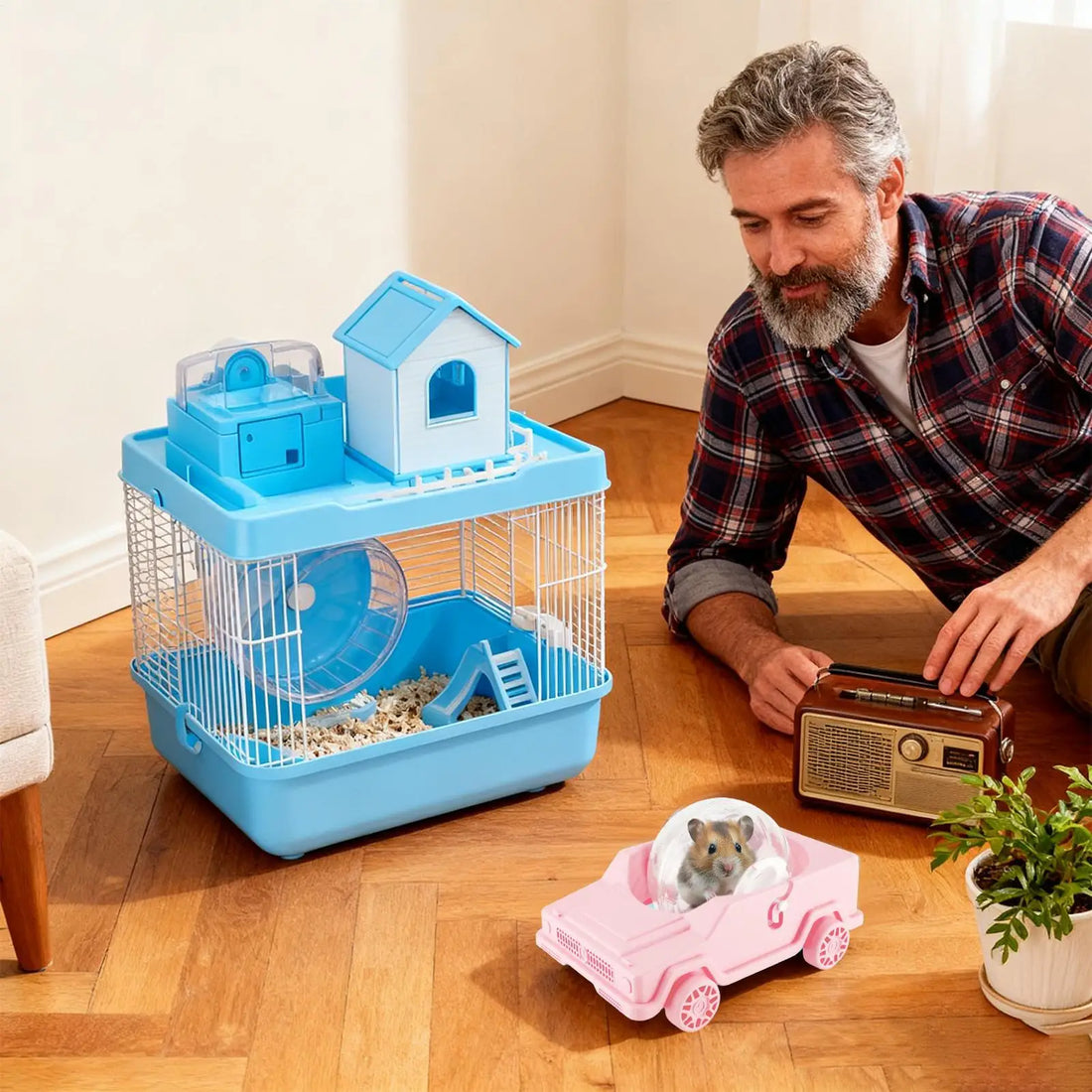 Large Silent Hamster Wheel Exercise Running Toy For Pet Mice Gerbils Rats And Small Animals With Super Quiet Spinnings Design