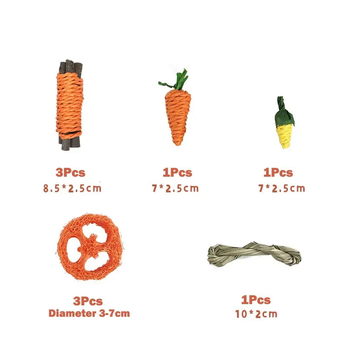 Wooden Snack Chew Toy for Rabbits and Hamsters for rabbits, hamsters, guinea pigs, and chinchillas from Burrowly small pet supplies.