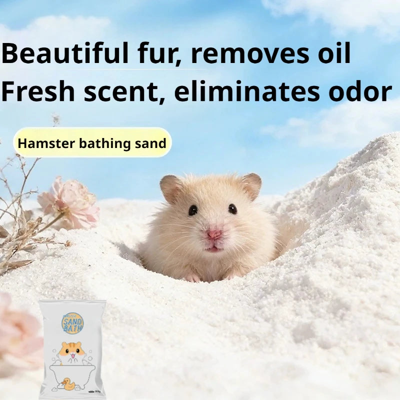 Hamster Bathing Sand Deodorizing Bathing Sand and Litter in One Low-dust for Burrowly bedding & substrates and small pet care.