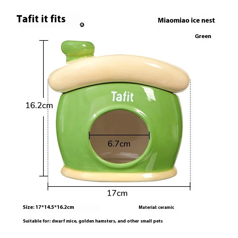 Ice Cave Hamster House Ceramic Hideout Summer Cooling Shelter for Small