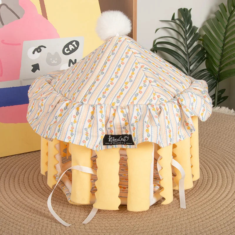 Cute circus hamster shelter rabbit Totoro golden bear tassel tent Dutch pig guinea pig shelter pet supplies Hamster House Set