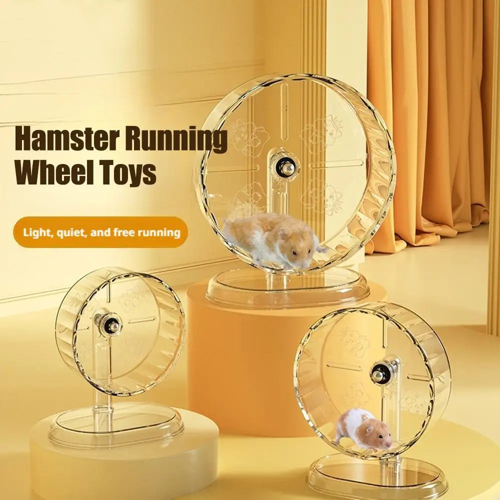 Transparent silent hamster wheel for daily exercise from Burrowly.
