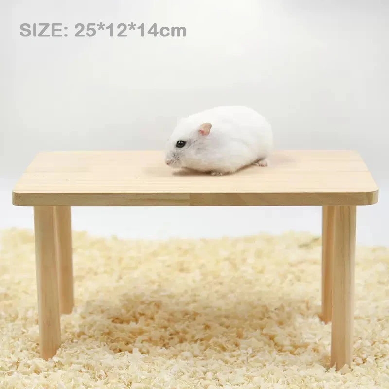 Unpainted Wooden Guinea Pig Hideout Climb House - Hamster Cage Decor Play