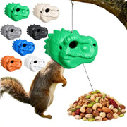 Gnodary Squirrel Feeder with Dinosaur Head, Squirrel Feeders for Outside Squirrel Hanging Feeder - Chipmunk Feeder Hold Peanuts