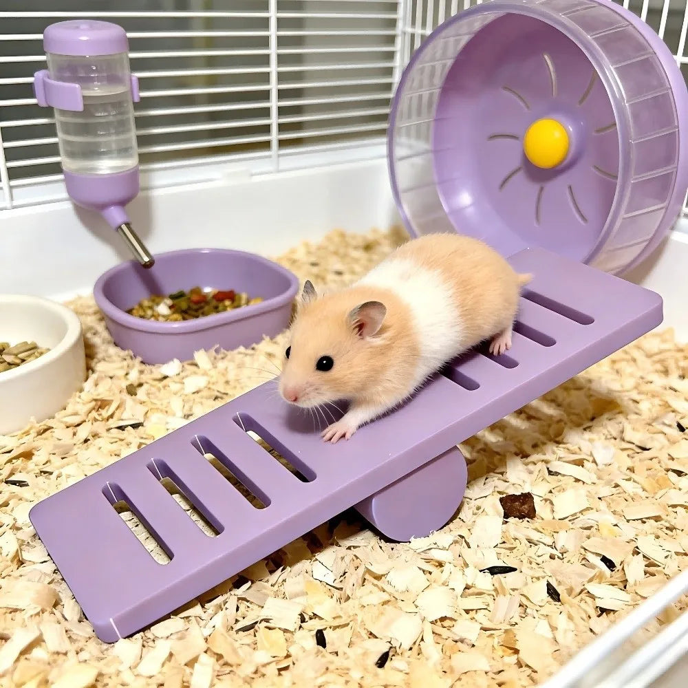 Pet Exercise Toy Plastic Hamster Seesaw Toy Colorful Creative Rodents Seesaw Puzzle Pet Cage Toy Pet Sport Exercise