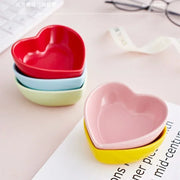 Colorful heart ceramic bowl for hamster, rabbit, and guinea pig feeding routines. for Burrowly small pet care.