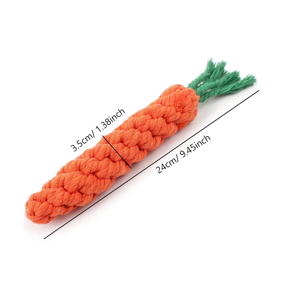 Small Chew Toys Bite Resistant Cotton Rope Carrot Shape Pet Playing Toy
