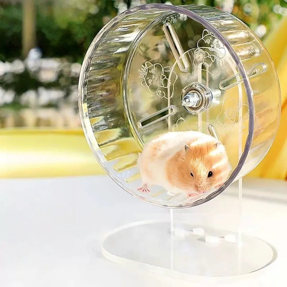Silent Bracket Hamster Running Wheel Roller Clear Golden Hamster Exercise for Burrowly wheels & exercise and small pet care.