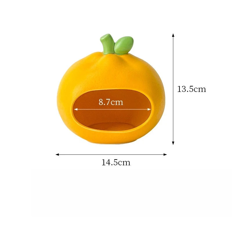 Cute Fruit Shape Ceramic Hamster House Summer Cooling Ice Room Small Pet
